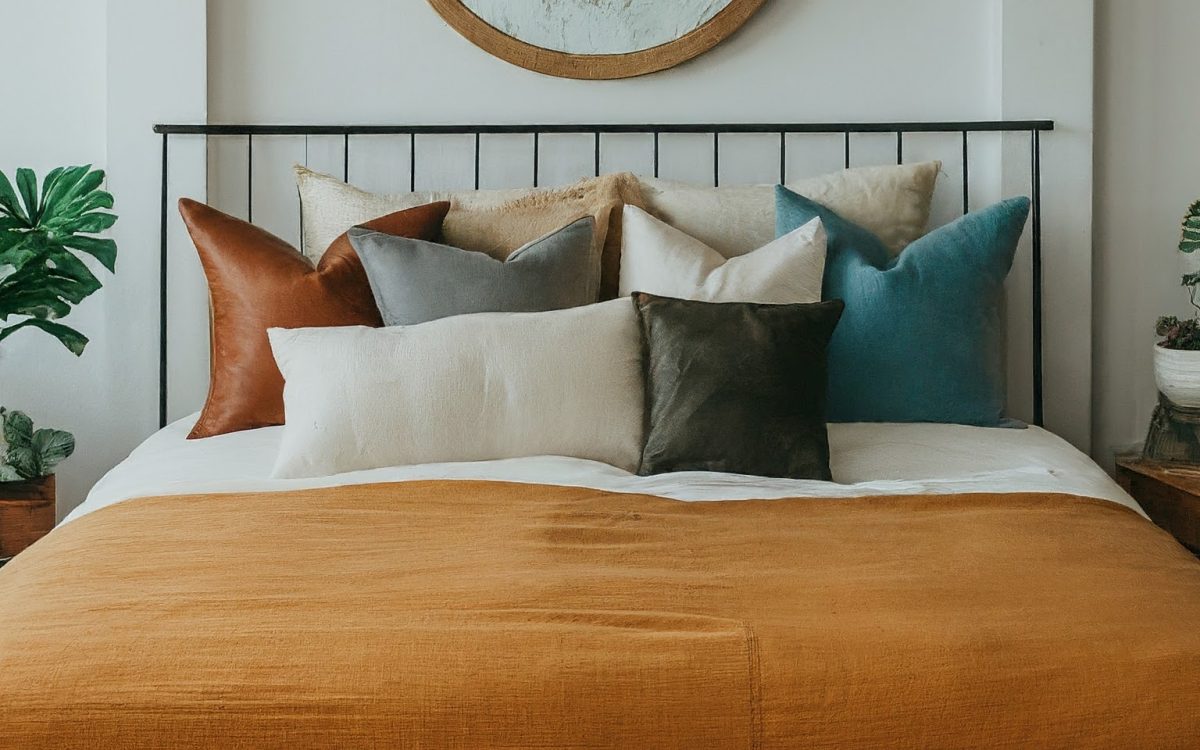 Comfy Throw Pillows Galore! Can a room even be considered cozy without a mountain of fluffy pillows? We think NOT. Stack them on your bed, couch, or even armchair. Mix and match different patterns, textures, and sizes for a super cute and inviting look.