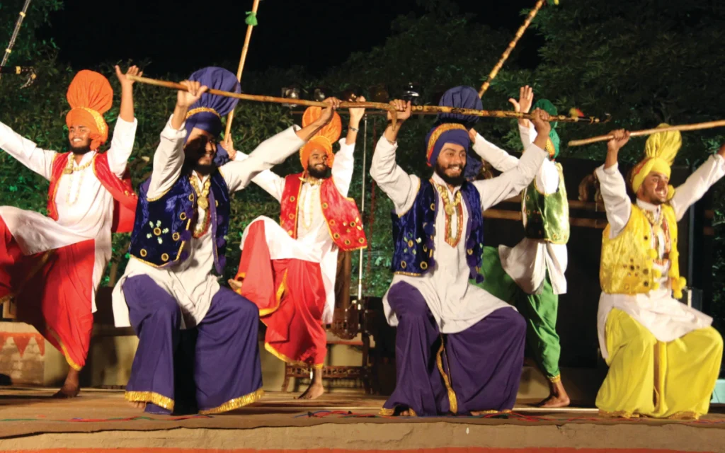 Singing and dancing some punjabi person to celebrating lohri