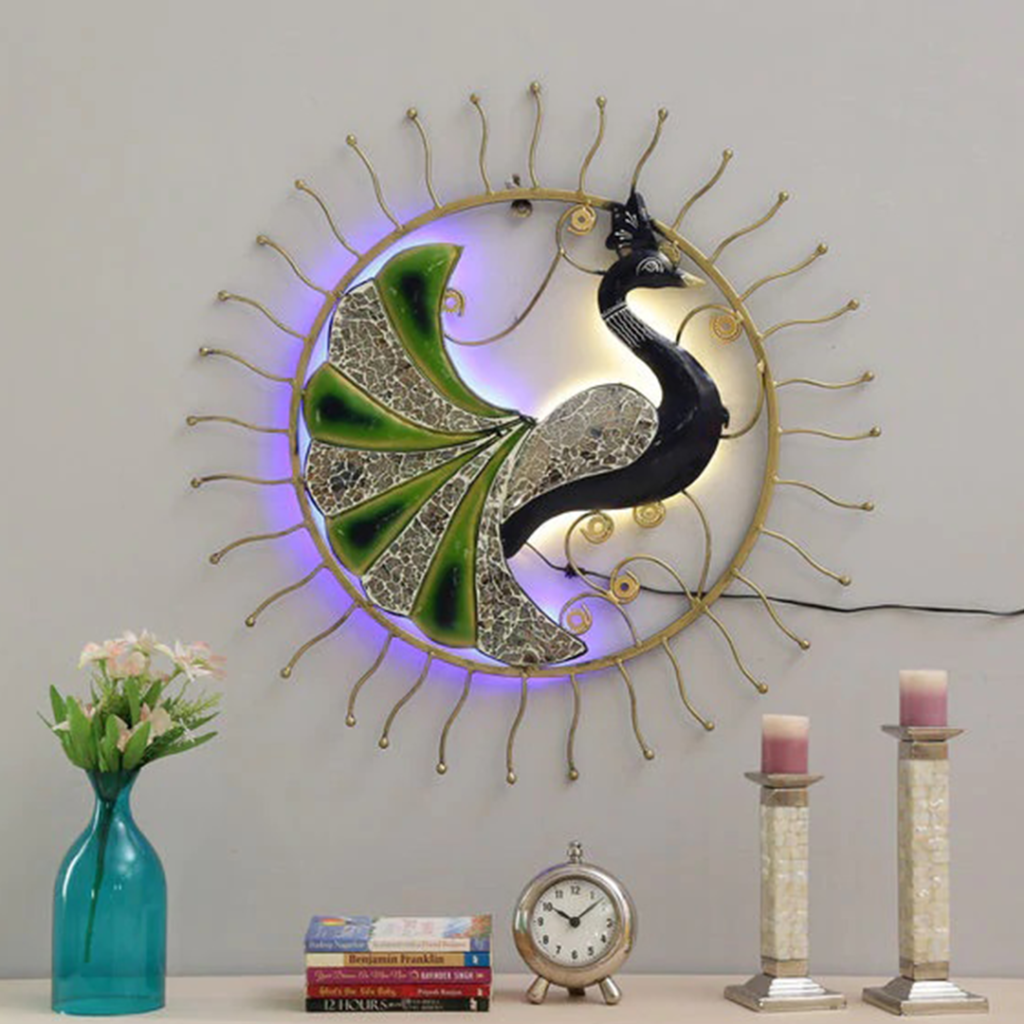 Decorative Sun Peacock Wall Art