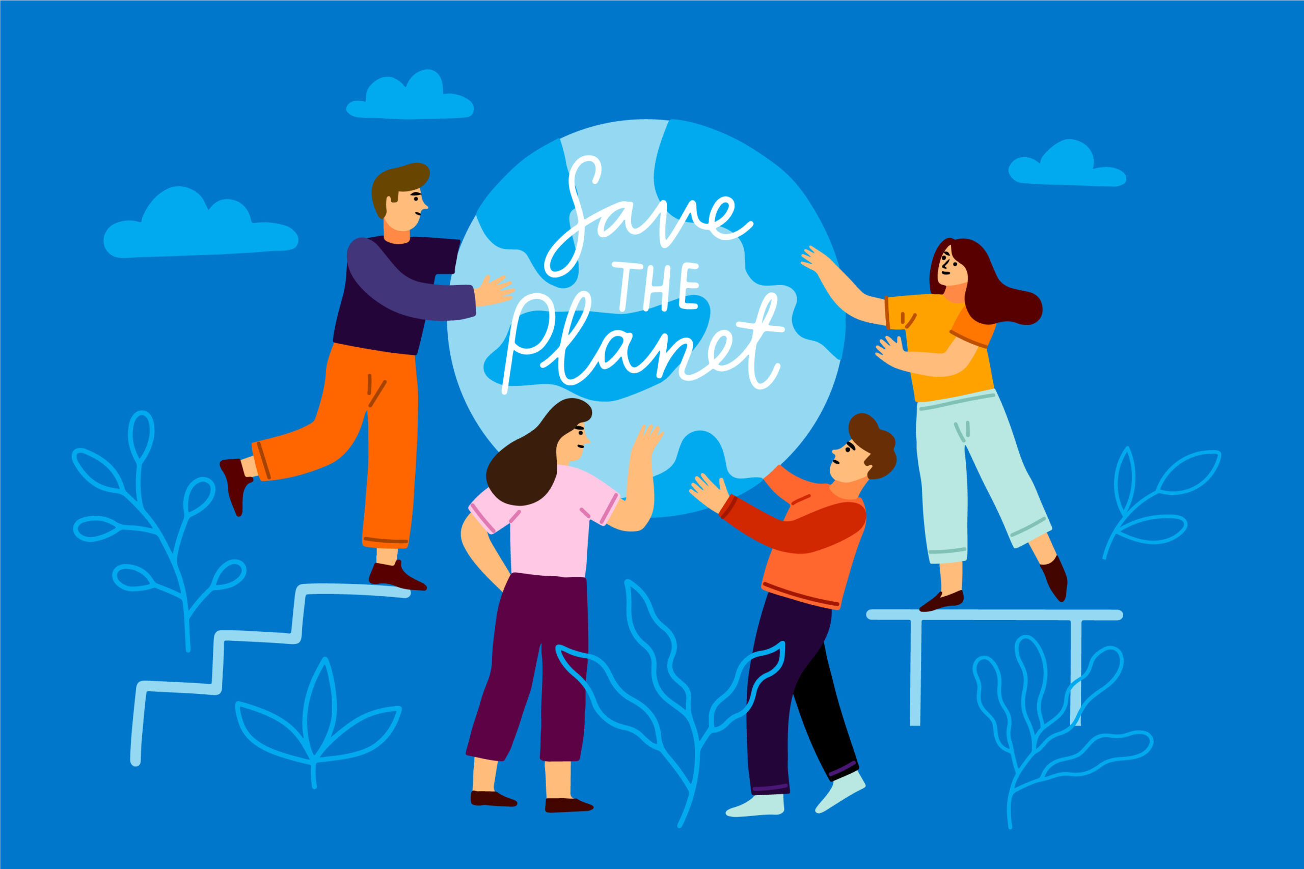 People joining social activities to save the planet. 