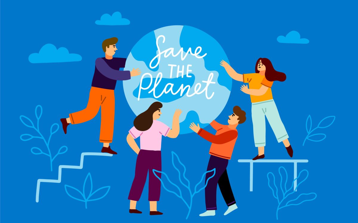 People joining social activities to save the planet. 