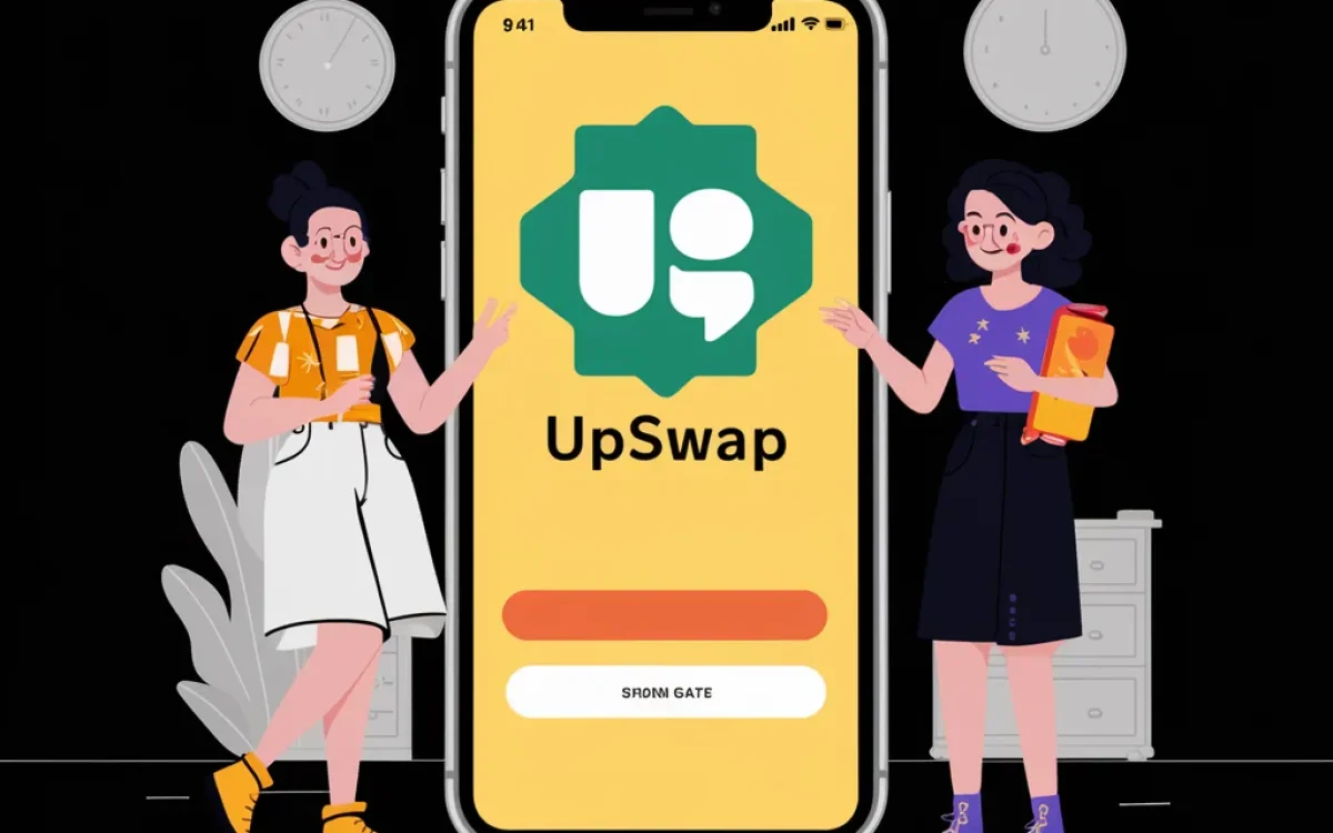 UpSwap app screen – Saving, Shopping & Social Features (Clear and concise description)